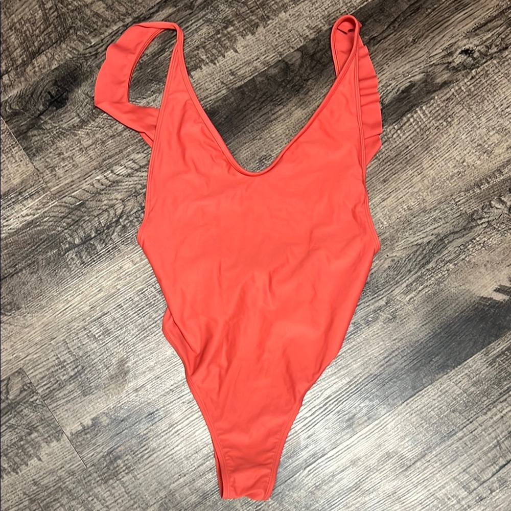 American Eagle Outfitters- Arie Vibrant Orange One-Piece Swimsuit